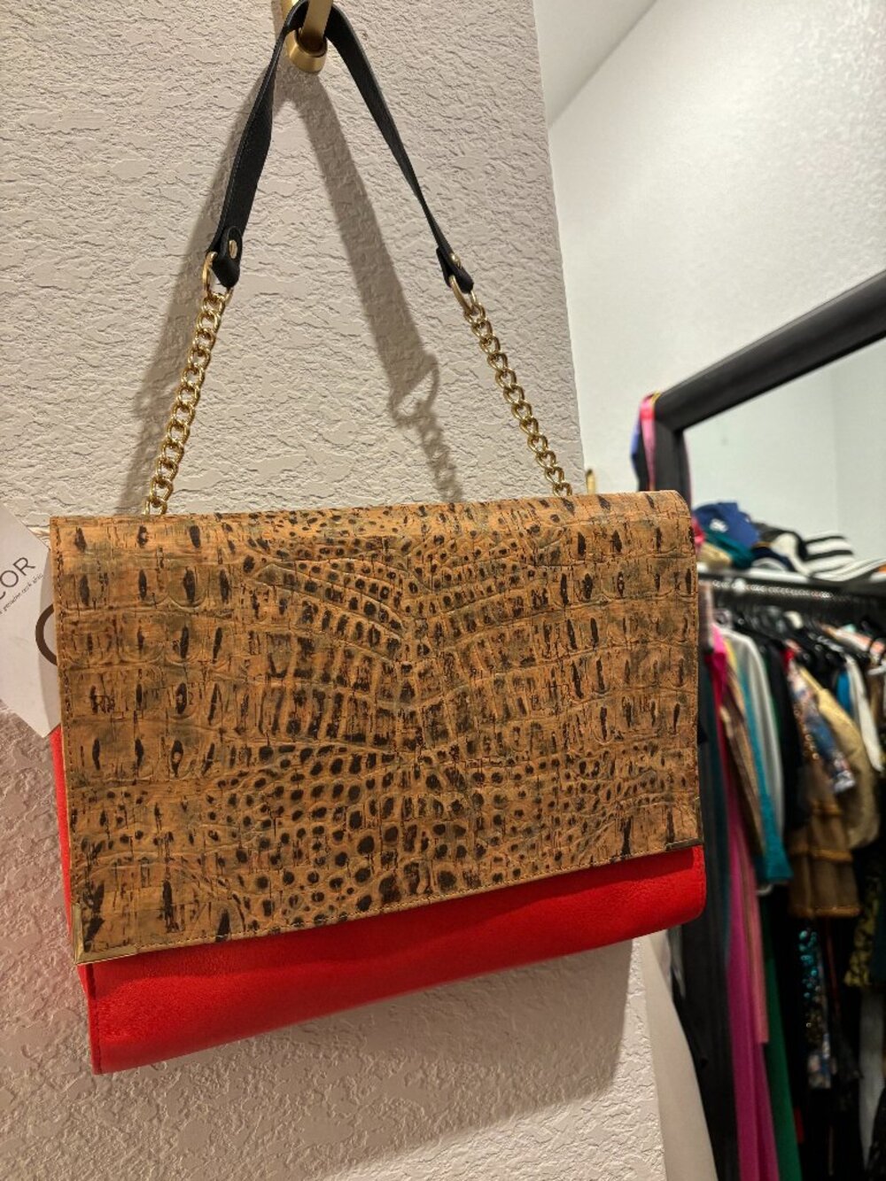VINTAGE Original Genuine Cork Skin Handbag